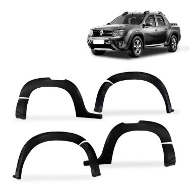 Imagem de Alargador Paralama Oroch 2016 a 2021 Poliuretano Preto 8 Pçs