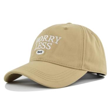 Imagem de Boné bordado Worry boné de beisebol bordado personalizado chapéu de sol masculino e feminino, Ce563-7 cáqui, Tamanho Único