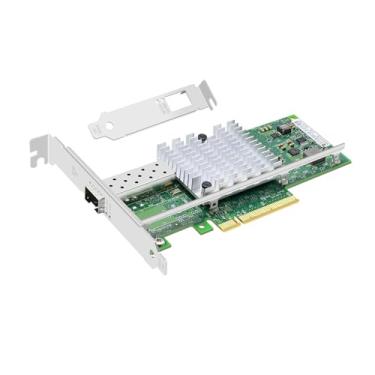 Imagem de Buacoz Placa de rede de fibra óptica PCI-E X8 Ethernet de 10 gigabit, com controlador Intel 82599 Chip (X520-DA1), adaptador de rede de servidor de porta SFP+ única E10G41BF, suporta Windows