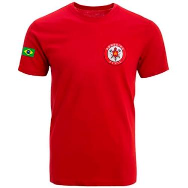 Imagem de Camiseta Bombeiro Civil Vermelha, Azul, Preto e Branco Malha Fria (BR, Alfa, GG, Regular, Vermelho)