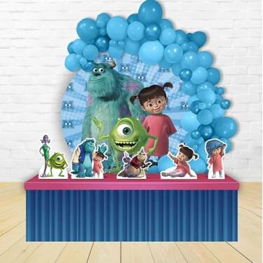 Imagem de Kit Decoração Painel Redondo Festa de Aniversário Infantil Monstros SA