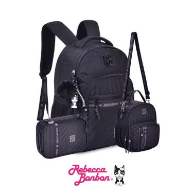 Imagem de Kit Mochila Costas Rebecca Bonbon Com Lancheira e Estojo Box