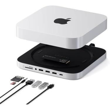 Imagem de Satechi Hub e Suporte para Mac Mini/Studio Com Gabinete SSD NVME/SATA M.2, Dock USB C 10Gbps, 3 USB A 5/10Gbps, Conector de Áudio 2.0, Compatível Com M2/M1 - Prata