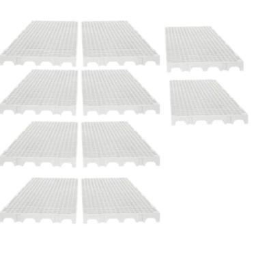 Imagem de Trioplast, Kit 10 Estrado Piso Pallet Plástico Resistente 25x50 Branco