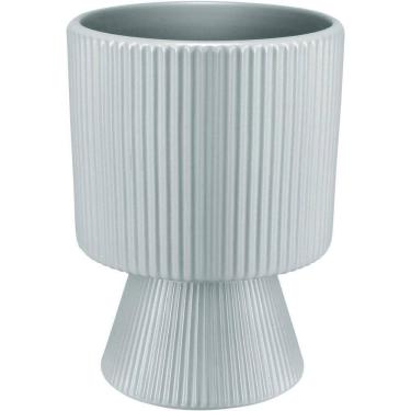 Imagem de Cachepô Vaso Decorativo Planta Redondo Home&co Cerâmica 16x12x12cm Azul Claro