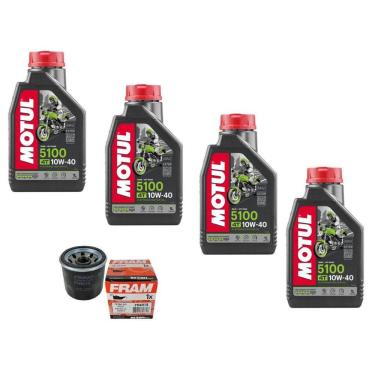 Imagem de Troca 4 L Oleo Motul 5100 10W40 + Filtro Oleo Fram Ph6018