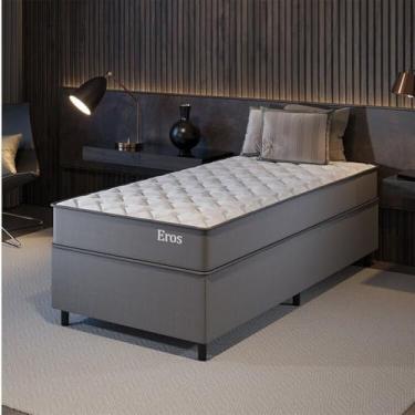 Imagem de Conjunto Colchão Mola Ensacada e Base Box Solteiro 60x88x188cm Eros Yescasa Cinza
