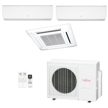 Imagem de Ar-Condicionado Multi Split Inverter Fujitsu 23.000 (2x Evap HW 9.000 + 1x Evap Cassete 4 Vias 9.000) Quente/Frio 220V