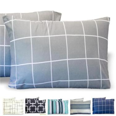 Imagem de Kit 10 Fronha Avulsa Malha Estampada 100% Algodão Com Zíper - Cozzilar