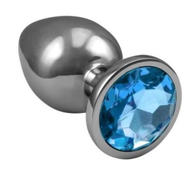 Imagem de Plug anal de aço inoxidável com cristal arredondado p/m/g - vipmix, Az