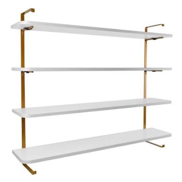 Imagem de Prateleira de parede 100 x 20 cm com 4 níveis para Decoração de Sala Q