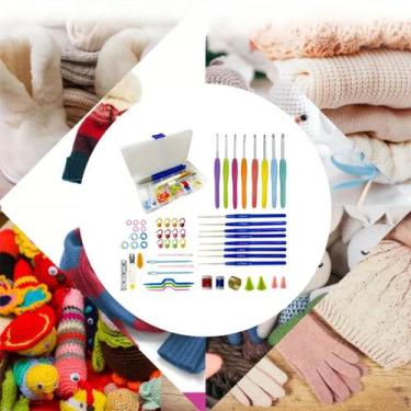 Imagem de Kit Croche e Trico Completo 8 Agulhas Cabo Soft Emborrachado + 8 Agulh