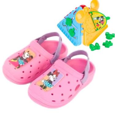 Imagem de Babuche Minnie Menina com Brinquedo Educativo 22939 - Disney, Rosa, Li