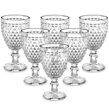 Imagem de Conjunto 06 Taças Água Bico De Abacaxi Transparente 320ml - Mimo Style