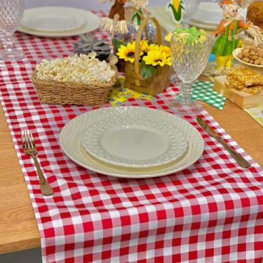 Imagem de Trilho Caminho de Mesa Xadrez Estampado Festa Junina - Millenia Decor,
