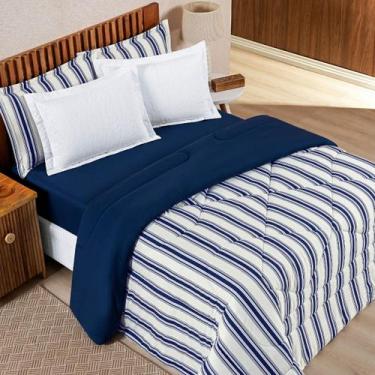 Imagem de Edredom King Algodão Malha Marin 01 Peça Marinho - BIA ENXOVAIS