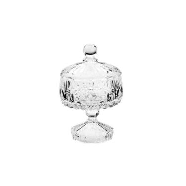 Imagem de Bomboniere em cristal com pé Wolff Louise 14x22,5cm transparente