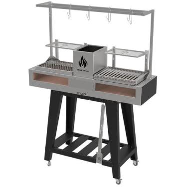 Imagem de Churrasqueira Parrilla Dupla Grelha Argentina Uruguaia - BASE ALTA + K