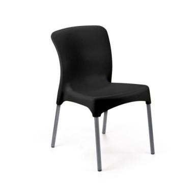 Imagem de Cadeira Confortável Sec Line Preta Pés Aluminio Sup.120 Kg - Injeplast