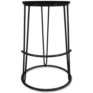 Imagem de Banco Banqueta Média Industrial Dinamarca Em Aço Balcão Bar Cozinha Pr