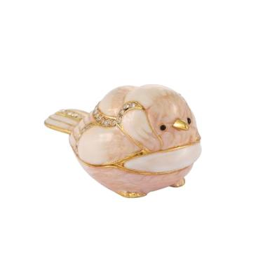 Imagem de Janshe Cul Mini caixas de bugigangas de pássaros pintadas à mão esmaltadas animais estatuetas ornamentos de presente de Natal caixas articuladas de anel de joias