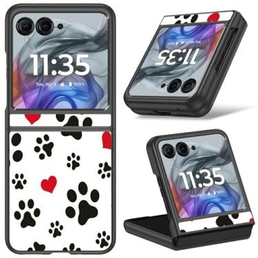Imagem de Capa fina para Moto Razr 2024/2025 com estampa de pata de cachorro fofo, capa rígida de PC à prova de choque sem fio para celular feminina e meninas para Motorola Razr 50/Razr 60
