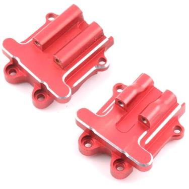 Imagem de Diff Cover Set (2PCS) Aluminum Upgrade Parts for Arrma 1/18 Granite Grom Mega 380 Brushed 4X4 Monster Truck & Typhon Grom Mega 380 Brushed 4X4 Small Scale Buggy & 1/12 AWD NASCAR RC Race Car, (Red)