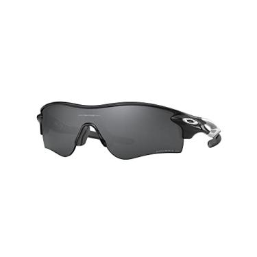 Imagem de Óculos de Sol Oakley Masculino OO9206 Radarlock Path Low Bridge Fit Retangulares, Preto Polido/Preto Prizm Polarizado, 38 mm