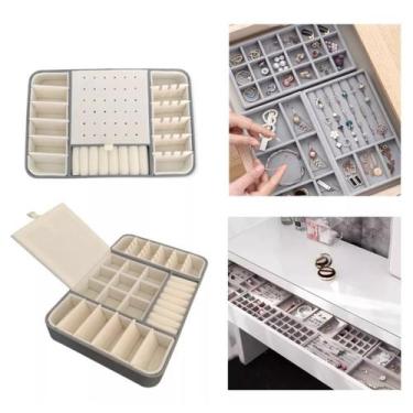 Imagem de Porta Joias Gaveta Organizador De Acessórios Brincos Anéis Bijuterias 