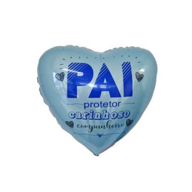 Imagem de Balão Metalizado Coração Dia Dos Pais Comemoração Decoração Enfeite  -