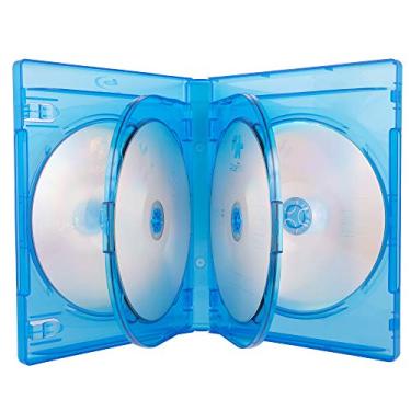 Imagem de AcePlus Capas Blu-Ray multi6 discos em espessura extra gordinha de 22 mm com bandeja de dobradiça interna e logotipo impresso em tela (pacote com 10)