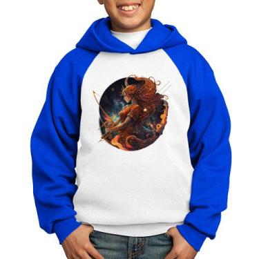 Imagem de Moletom Infantil Sagitário Sígno - Foca na Moda, Branco, Azul, 14