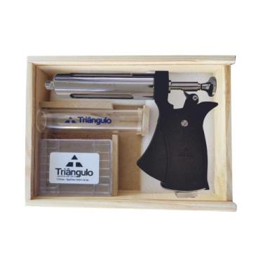 Imagem de Seringa veterinária aut. 50ml completa caixa madeira (cabo: colorido) 