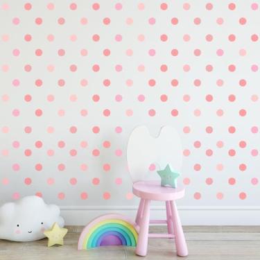Imagem de Adesivo Infantil Bolinhas Tons de Rosa 132un - Quartinhos