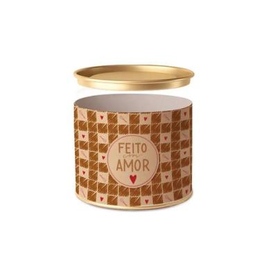 Imagem de Lata para Doces Rígida - Feito com Amor - 1 unidade - Cromus - Rizzo, 