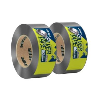 Imagem de Kit 2 Rolos Fita Silver Tape Multiuso 48mm x 50 Metros Forte - Altape