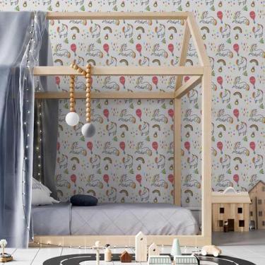 Imagem de Papel de Parede Adesivo Unicórnios N05109 Rolo 0,58X2,5M - Adesivo BR