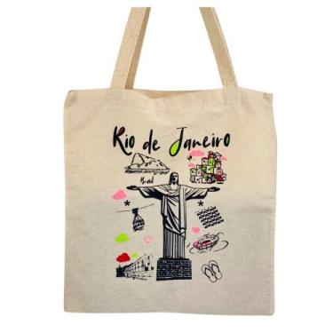 Imagem de Bolsa Ecobag  100% algodão estampa RJ COLOR - CARIOCA MAIS