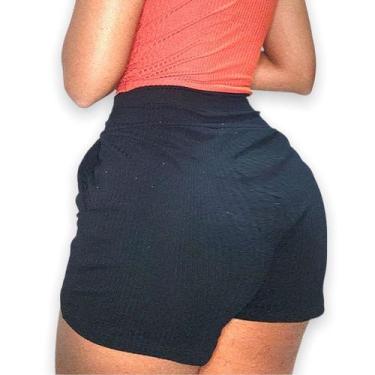 Imagem de Short Canelado Feminino Soltinho Tendencia Verão Caminhada / Treino / 