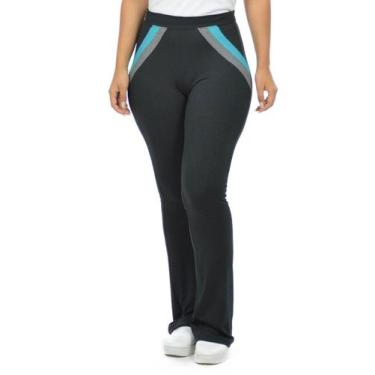 Imagem de Calça Canelada Carisma Fenomenal, Preto c, Mescla esc, GG