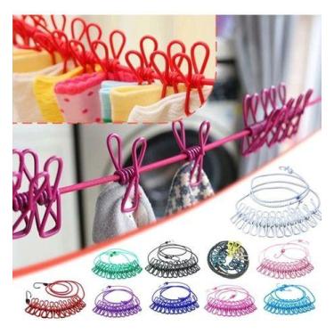 Imagem de Varal De Roupas 12 Pregadores Elástico Viagem Acampamento - oem