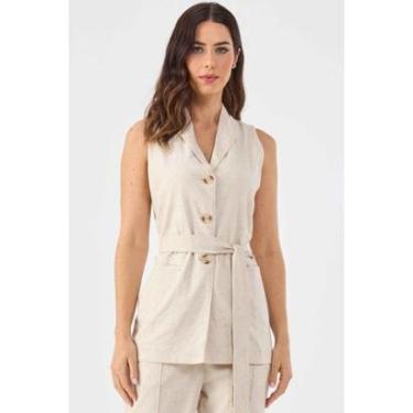 Imagem de Colete PKS Alfaiataria Linho Natural-Feminino
