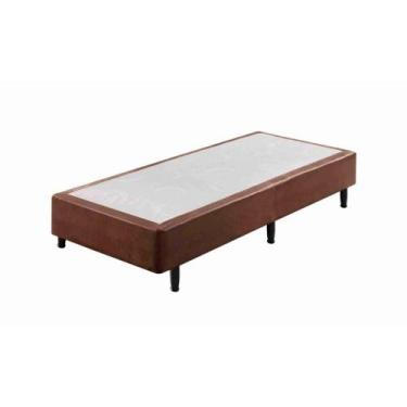 Imagem de Sommier Solteiro Comfy Veludine 88x188x37 - Marrom - Ecoflex, Marrom