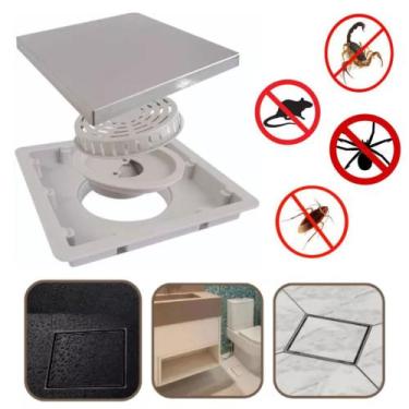 Imagem de Ralo Oculto 15x15 Fechamento Automático Cola Piso / Porcelanato Anti i