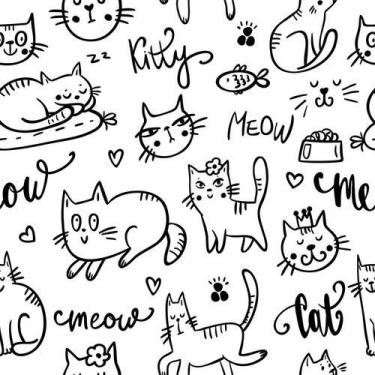 Imagem de Papel De Parede Decorativo Baby Desenhos De Gatinhos - 1,50m - DEKAL D