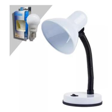 Imagem de Luminária De Mesa Viking Branca Luminatti 127v-220v Lm407