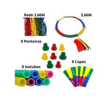 Imagem de Kit Completo Cama Elástica  Protetores de Molas, Rede e Capas Inclusos