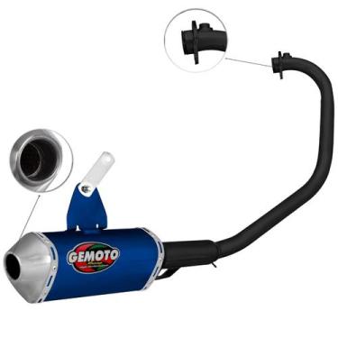 Imagem de Escapamento Esportivo Gemoto Racing 3 Trioval Curva Preta Fazer 150 20