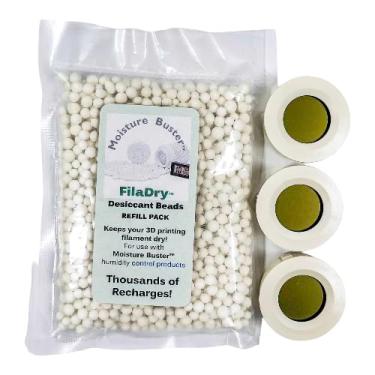 Imagem de Generic Kit de dessecantes FilaDry para secagem de filamentos 3D da Moisture Buster | Controle eficaz de umidade para umidade | Muitos usos domésticos e de lojas | Inclui 3 higrômetros e cannister STL