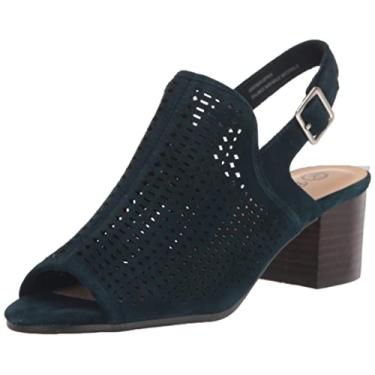 Imagem de Bella Vita Sandália feminina de salto Emmalyn, Couro de camurça azul-marinho, 12